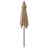 vidaXL Parasol de jardin avec m&acirc;t en bois taupe 198x198x231 cm