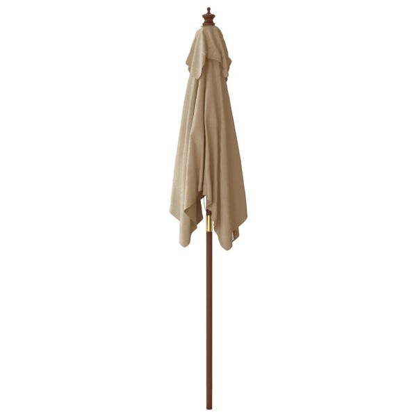 vidaXL Parasol de jardin avec m&acirc;t en bois taupe 198x198x231 cm