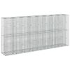 vidaXL Lit sur&eacute;lev&eacute; gabion 4 pc 330 x 50 x 150 cm Acier galvanis&eacute;