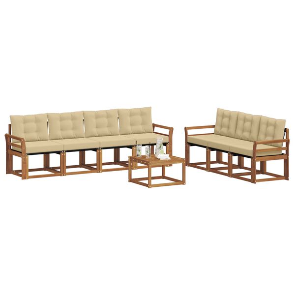 vidaXL Ensemble de canap&eacute;s d'ext&eacute;rieur 8 pcs Naturel et Beige