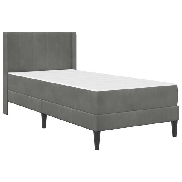 vidaXL Cadre de lit avec matelas Gris fonc&eacute; 90 x 200 cm Velours