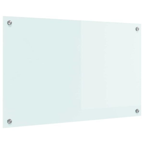 vidaXL Protection de cuisine Blanc 80 x 50 cm verre trempé
