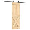 vidaXL Porte coulissante Naturel et noir 70 x 210 cm