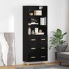 vidaXL Haut Armoire Ch&ecirc;ne noir 69,5 x 32,5 x 180 cm Bois d'ing&eacute;nierie
