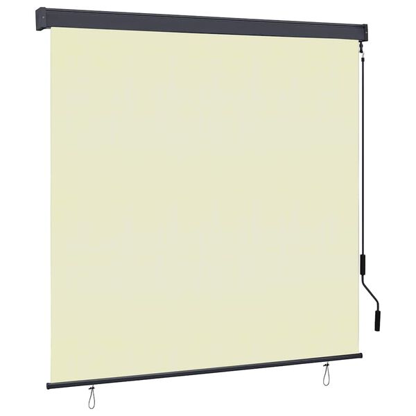 vidaXL Store Roulant Extérieur Rayé Réglable Crème 180 x 250 cm tissu