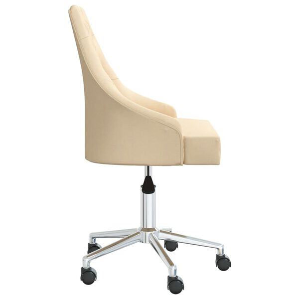 vidaXL Chaise pivotante de bureau Cr&egrave;me Tissu
