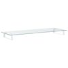 vidaXL Support de moniteur blanc 100x35x8 cm verre tremp&eacute; et m&eacute;tal