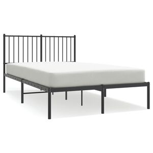 vidaXL Cadre de lit m&eacute;tal sans matelas avec t&ecirc;te de lit noir 120x190cm