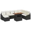 vidaXL Ensemble de canap&eacute; de jardin 9 pc Noir polyrotin