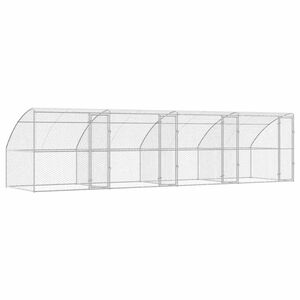 vidaXL Kennel pour Chiens 4 pcs Argent&eacute; 8 x 2 x 2 m Acier galvanis&eacute;
