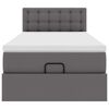 vidaXL Lit ottoman avec matelas gris 80x200 cm similicuir