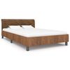 vidaXL Cadre de lit sans matelas marron similicuir daim 120x200 cm