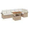 vidaXL Ensemble de canap&eacute; de jardin 7 pc Beige et cr&egrave;me polyrotin