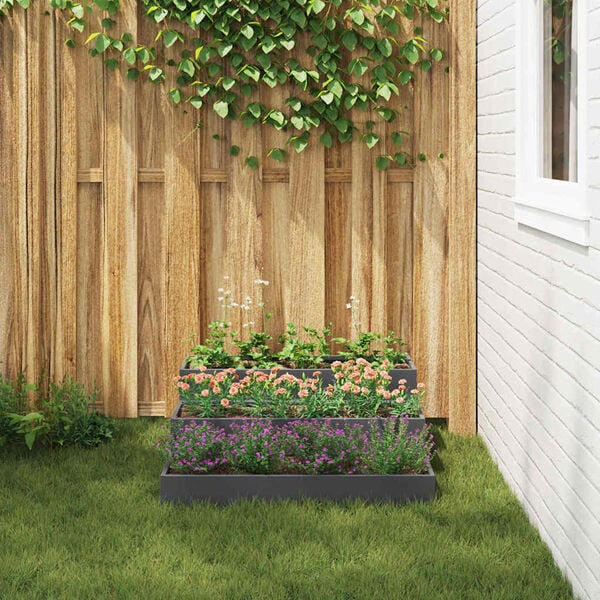 vidaXL Cache-pot de jardin Anthracite 90 x 90 x 35 cm