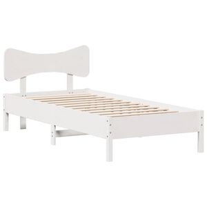 vidaXL Cadre de lit sans matelas blanc 75x190 cm bois de pin massif