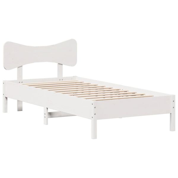 vidaXL Cadre de lit sans matelas blanc 75x190 cm bois de pin massif