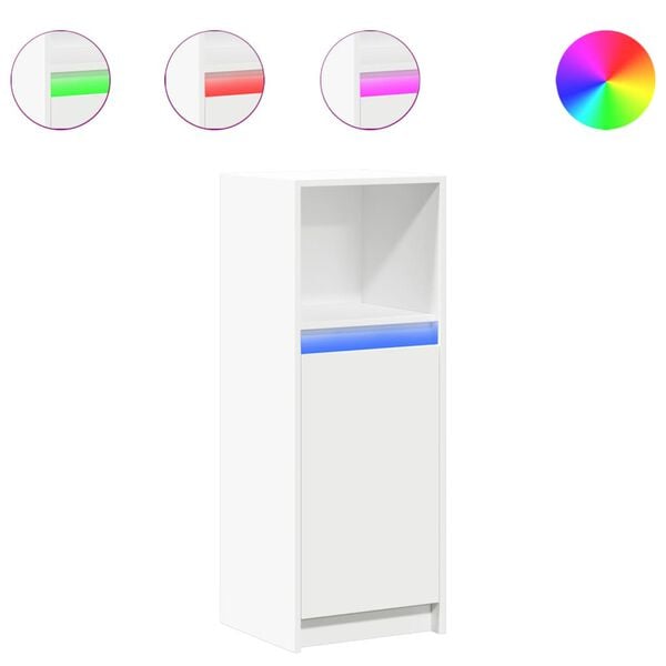 vidaXL Buffet avec LED blanc 38x34x100 cm bois d'ingénierie