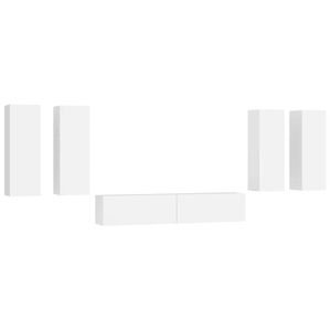 vidaXL Ensemble de meubles TV 6 pcs Blanc Bois d'ing&eacute;nierie