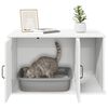 vidaXL Maison pour chat Blanc 85 x 55 x 50 cm Bois d'ing&eacute;nierie