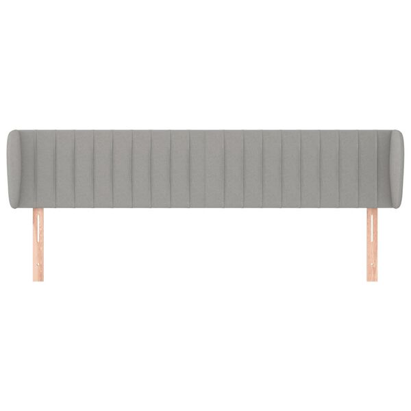 vidaXL T&ecirc;te de lit avec oreilles Gris clair 163x23x78/88 cm Tissu