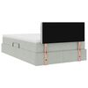 vidaXL Lit de Rangement avec matelas Gris clair 120 x 200 cm Velours