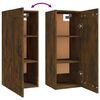 vidaXL Armoire suspendue Chêne fumé 35x34x90 cm Bois d'ingénierie