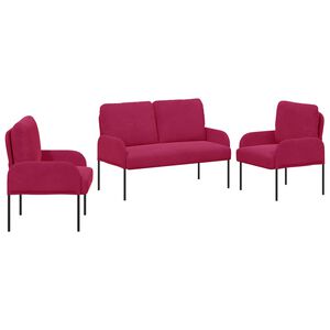 vidaXL Ensembles de canap&eacute;s 3 pcs Bordeaux 115 x 56 x 80 cm
