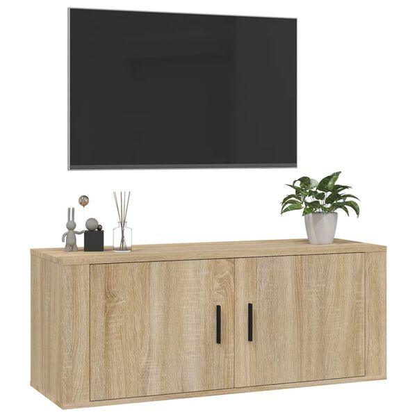 vidaXL Meuble TV mural Ch&ecirc;ne Sonoma 100x34,5x40 cm