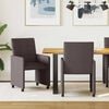 vidaXL Chaises de Salle &agrave; Manger avec Roues 2 pcs Marron fonc&eacute;