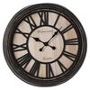 H&S Collection Horloge murale chiffres romains London noir et naturel