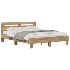 vidaXL Cadre de lit Ch&ecirc;ne artisanal 120 x 200 cm Bois d'ing&eacute;nierie