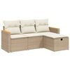 vidaXL Salon de jardin avec coussins 4 pcs beige r&eacute;sine tress&eacute;e