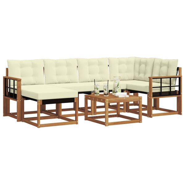 vidaXL Ensemble de canap&eacute;s d'ext&eacute;rieur 7 pcs Naturel et Cr&egrave;me
