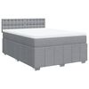 vidaXL Sommier &agrave; lattes de lit avec matelas Gris clair 140x190cm Tissu