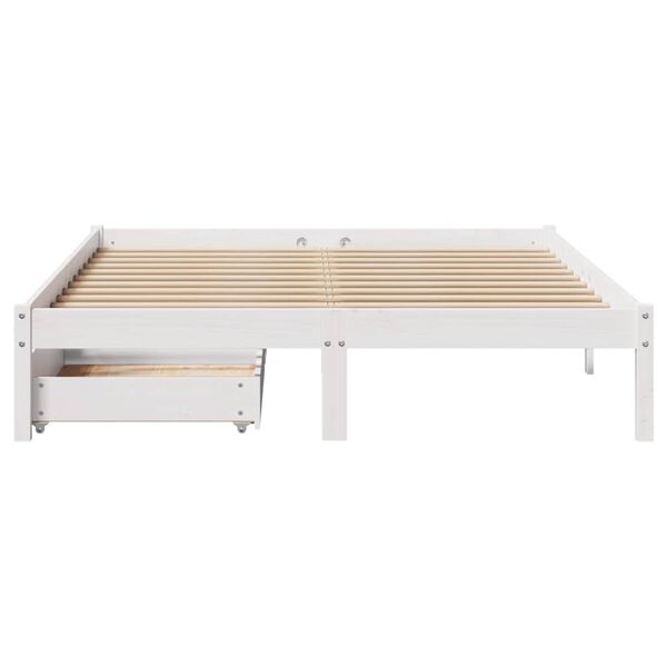 vidaXL Cadre de lit sans matelas blanc 135x190 cm bois de pin massif