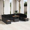 vidaXL Ensemble de canap&eacute; de jardin 11 pcs Noir Poly rotin