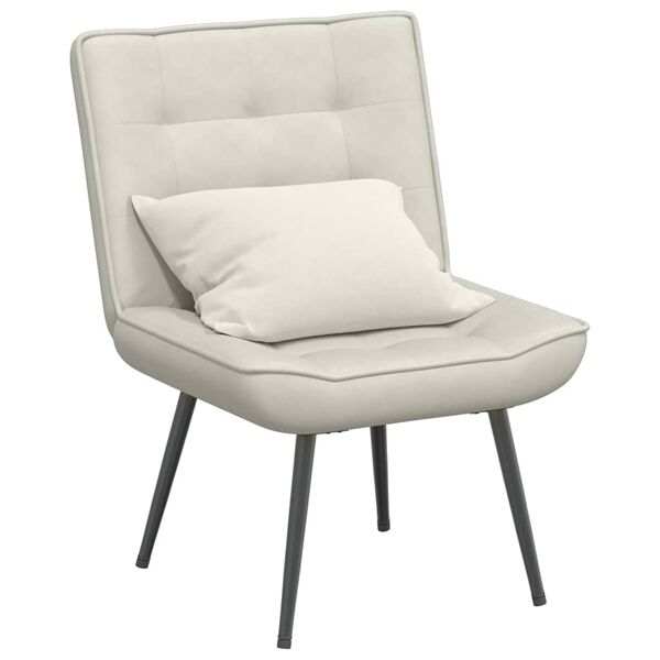 vidaXL Chaise de relaxation cr&egrave;me 64x74x84 cm velours