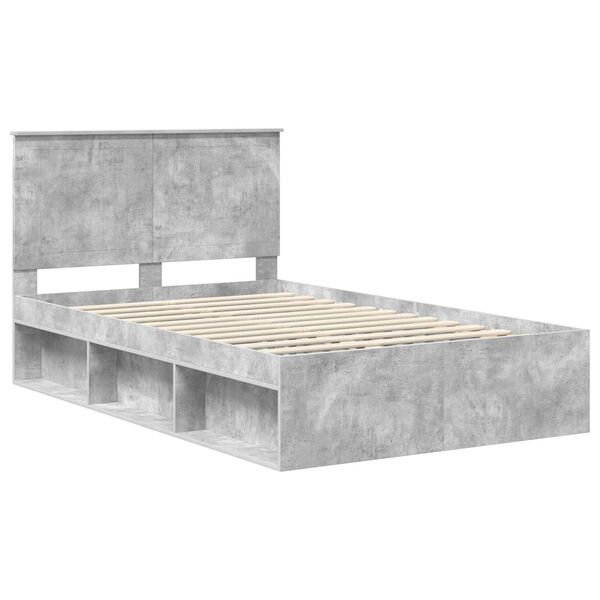 vidaXL Cadre de lit B&eacute;ton 120 x 190 cm Bois de pin massif