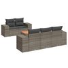 vidaXL Salon de jardin 6 pcs avec coussins gris r&eacute;sine tress&eacute;e
