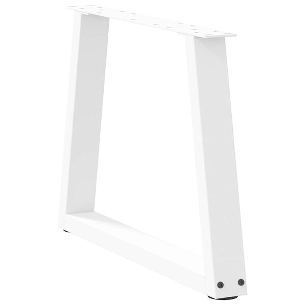 vidaXL Pieds de table basse en forme de V, 2 pi&egrave;ces, blanc, 60 x (42-43,3) cm, acier