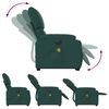 vidaXL Fauteuil inclinable de massage &eacute;lectrique Vert fonc&eacute; Tissu