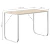 vidaXL Bureau d'ordinateur Blanc et chêne 110x60x73 cm Aggloméré