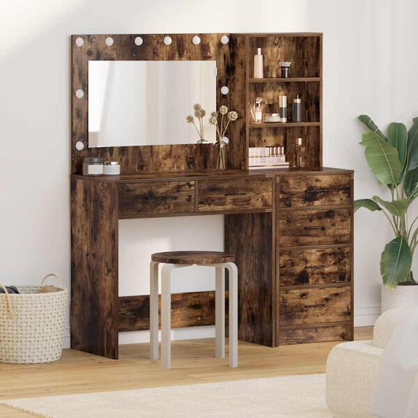 vidaXL Table de Toilette Marron 78.5 x 41 x 135 cm Bois d'ing&eacute;nierie
