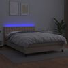 vidaXL Sommier &agrave; lattes de lit avec matelas LED Cappuccino 140x200 cm