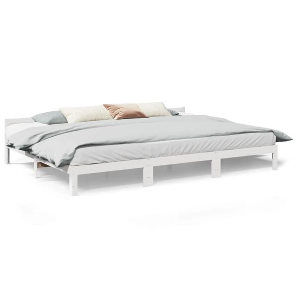 VidaXL Cadre de lit familial sans matelas blanc 270x200 cm
