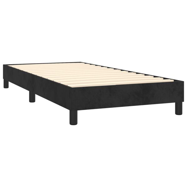 vidaXL Sommier &agrave; lattes de lit avec matelas Noir 90x200 cm Velours