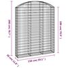 vidaXL Panier de gabions arqu&eacute; 150x30x180/200 cm Fer galvanis&eacute;