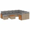 vidaXL Salon de jardin 11 pcs avec coussins beige r&eacute;sine tress&eacute;e