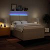 vidaXL Sommier &agrave; lattes de lit avec matelas Cr&egrave;me 140x190 cm Tissu