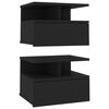 vidaXL Tables de chevet flottantes 2 pcs Noir Bois d'ing&eacute;nierie